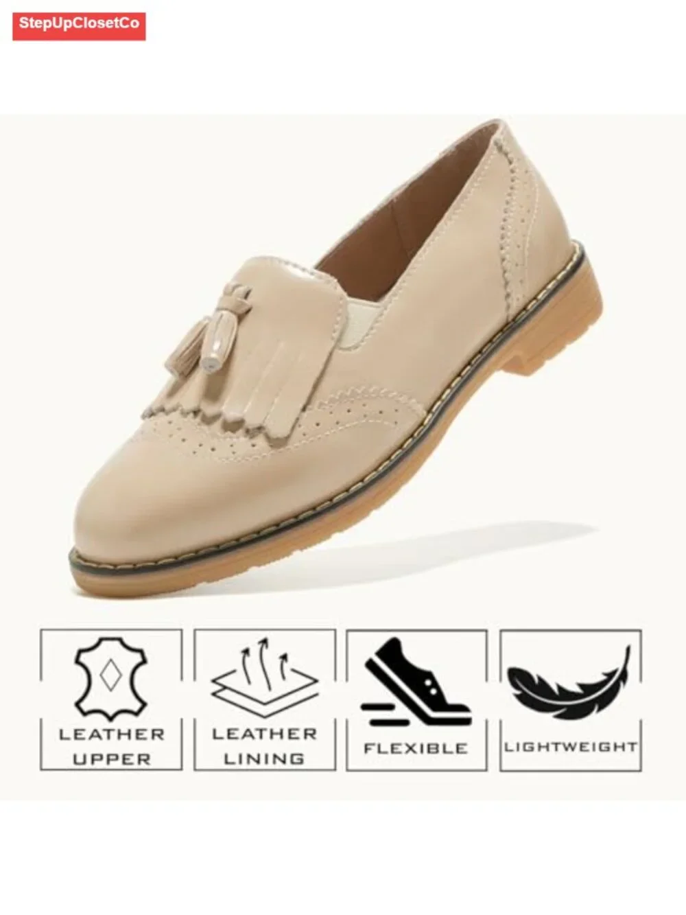 Leather Penny Loafers Slip On Wingtip Oxfords Tassel Work Office